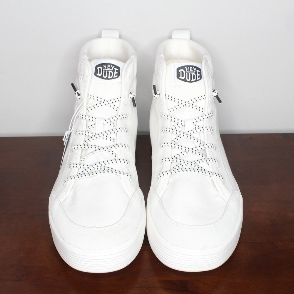 Hey Dude Cody Hi M Essentials-Up High Top Sneakers White/ Grey Men's Size 13 New